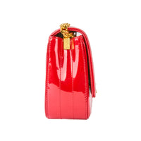 SAINT LAURENT - Sac bandoulière Vicky en cuir vernis rouge - Handbag