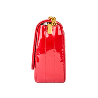 SAINT LAURENT - Sac bandoulière Vicky en cuir vernis rouge - Handbag