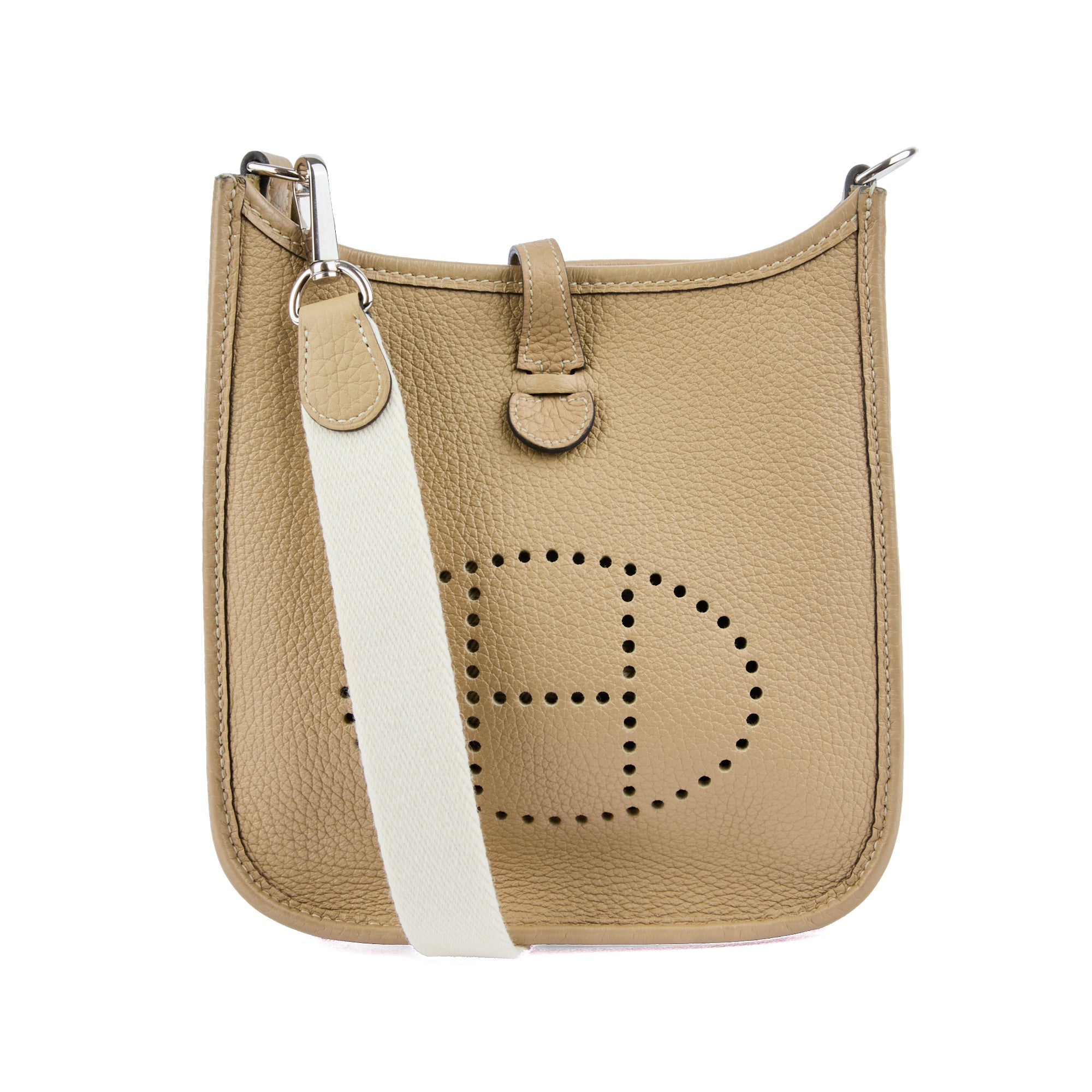 HERMES - Sac bandoulière Mini Evelyne cuir clémence Beige Marfa - Handbag