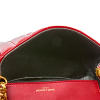 SAINT LAURENT - Sac bandoulière Vicky en cuir vernis rouge - Handbag