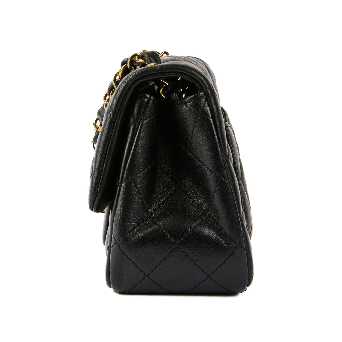 CHANEL - Sac bandoulière Mini Square Classique cuir noir - Handbag