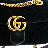 GUCCI - Sac Marmont petit format velours noir - Handbag