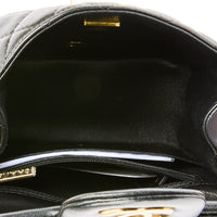 CHANEL - Sac bandoulière Mini Square Classique cuir noir - Handbag
