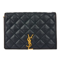 SAINT LAURENT - Sac bandoulière Becky cuir matelassé bleu - Handbag