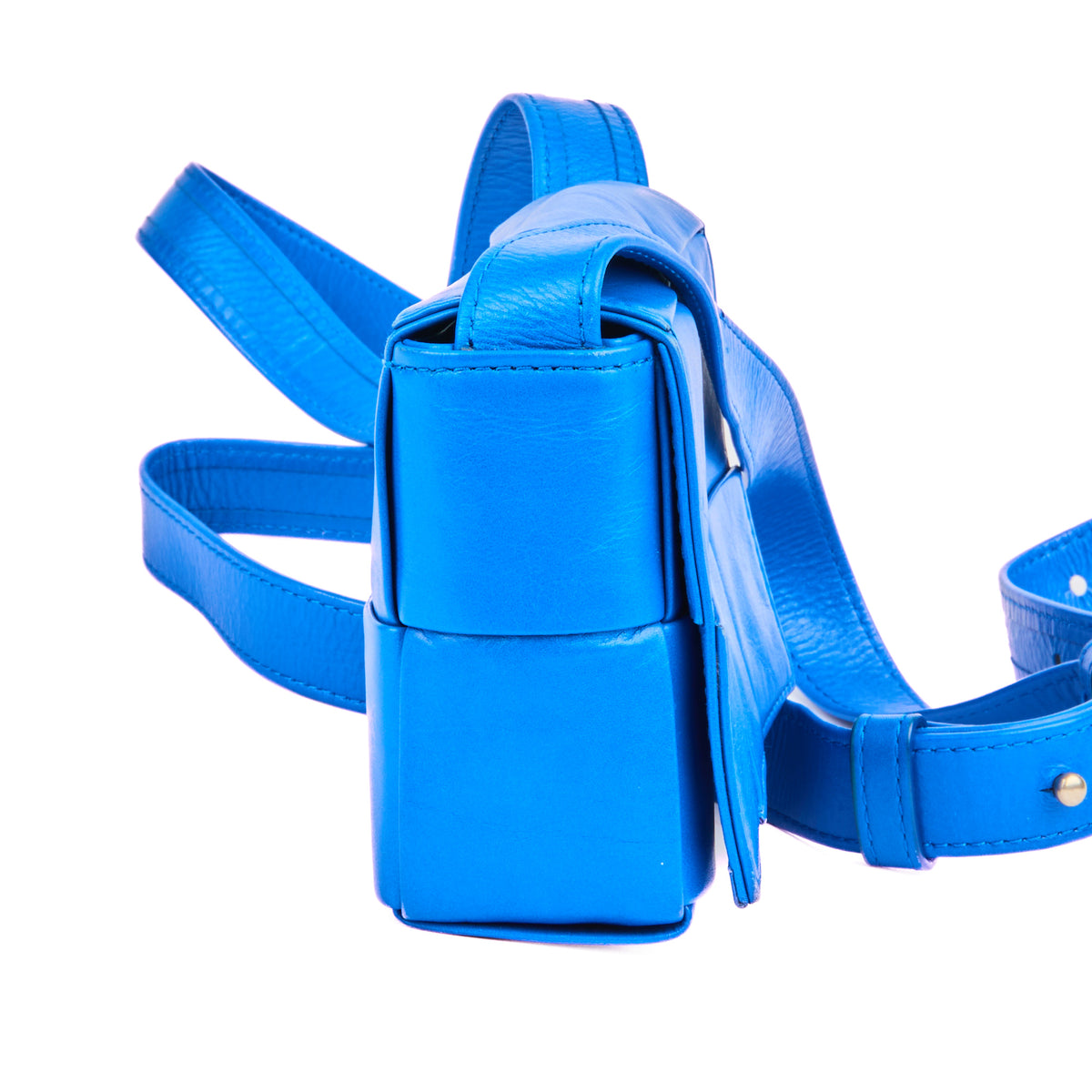 BOTTEGA VENETA - Sac bandoulière Micro Cassette cuir bleu - Handbag