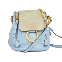 CHLOE - Sac à dos Faye cuir bleu - bakcpack