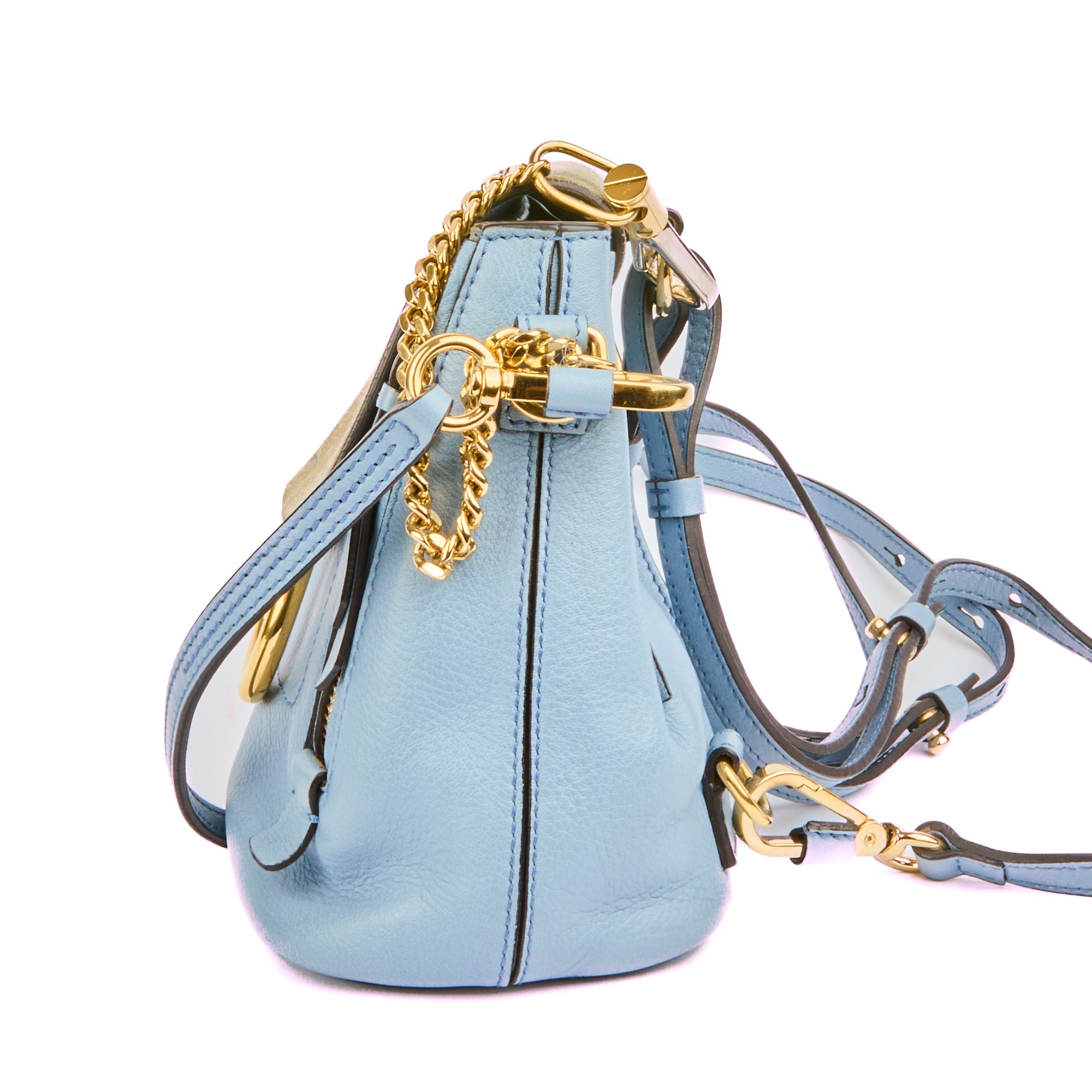 CHLOE - Sac à dos Faye cuir bleu - bakcpack