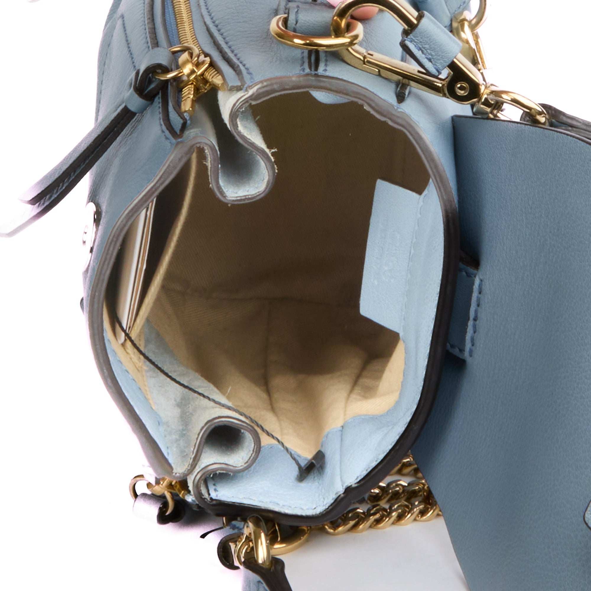 CHLOE - Sac à dos Faye cuir bleu - bakcpack