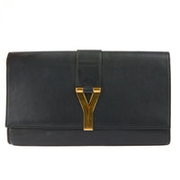 SAINT LAURENT - Pochette Chyc cuir noir - Handbag