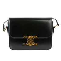 CELINE - Sac bandoulière Teen Triomphe cuir noir - Handbag