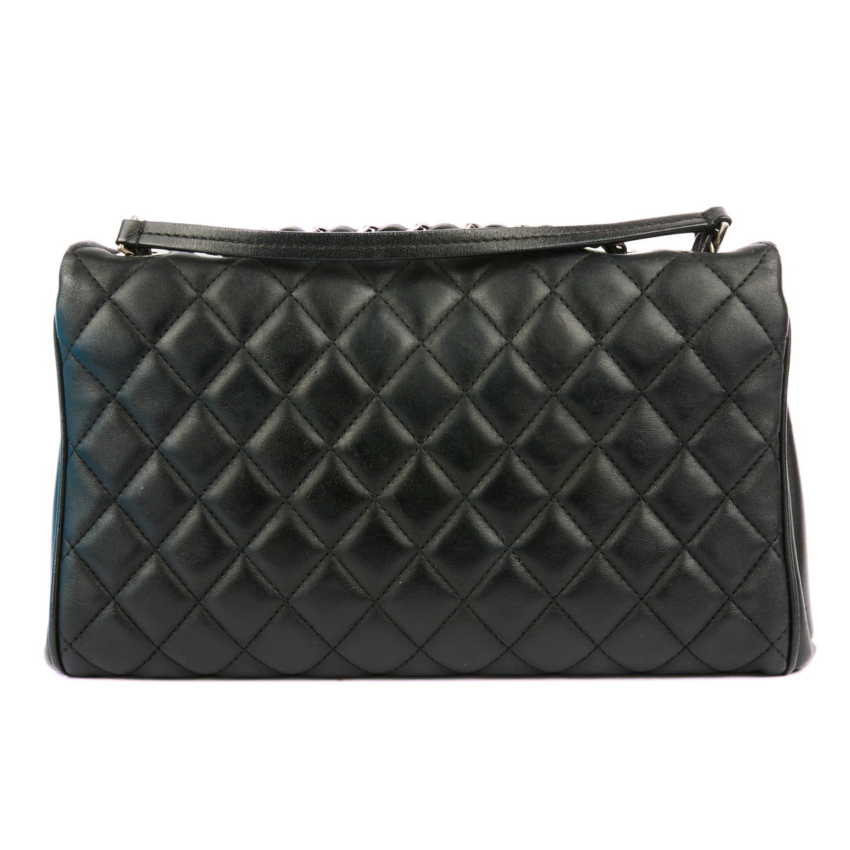 CHANEL - Sac bandoulière Fold Up Again Flap matelassé cuir noir - Handbag