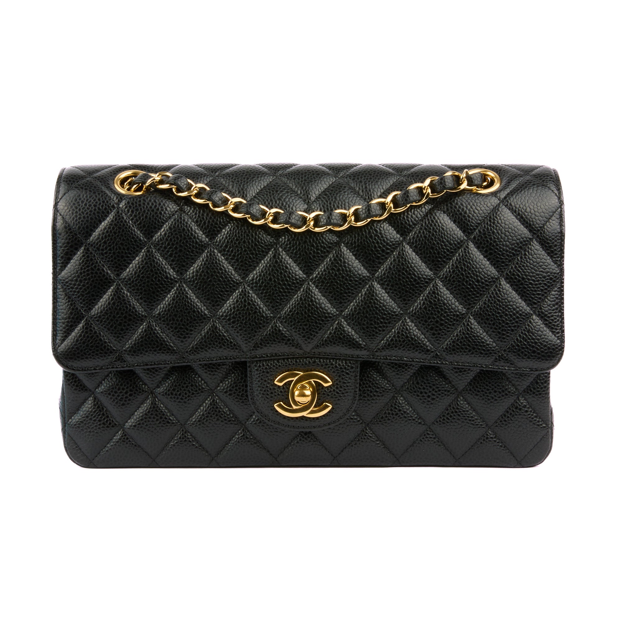 CHANEL - Sac Classique Double Flap Timeless cuir caviar noir - Handbag