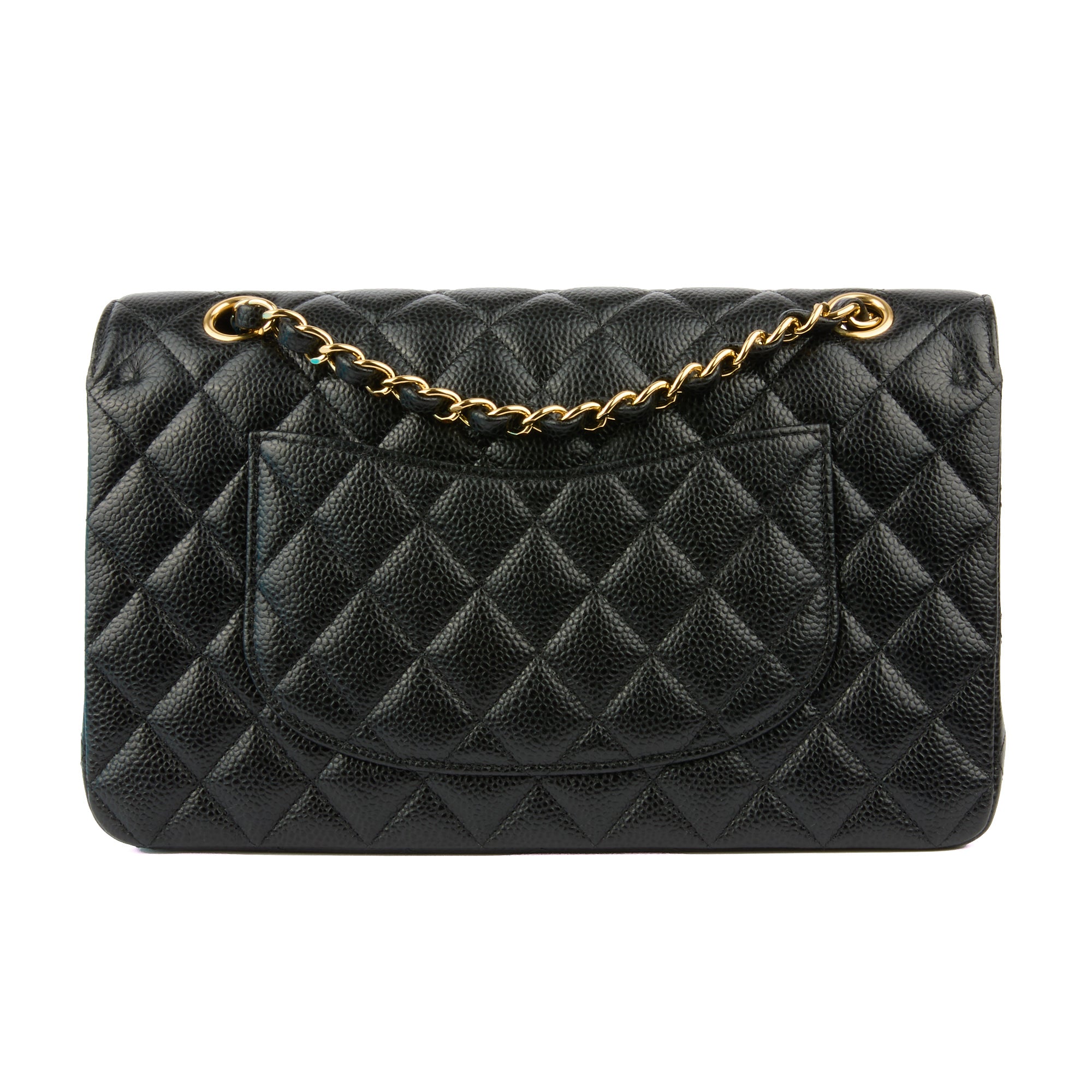 CHANEL - Sac Classique Double Flap Timeless cuir caviar noir - Handbag