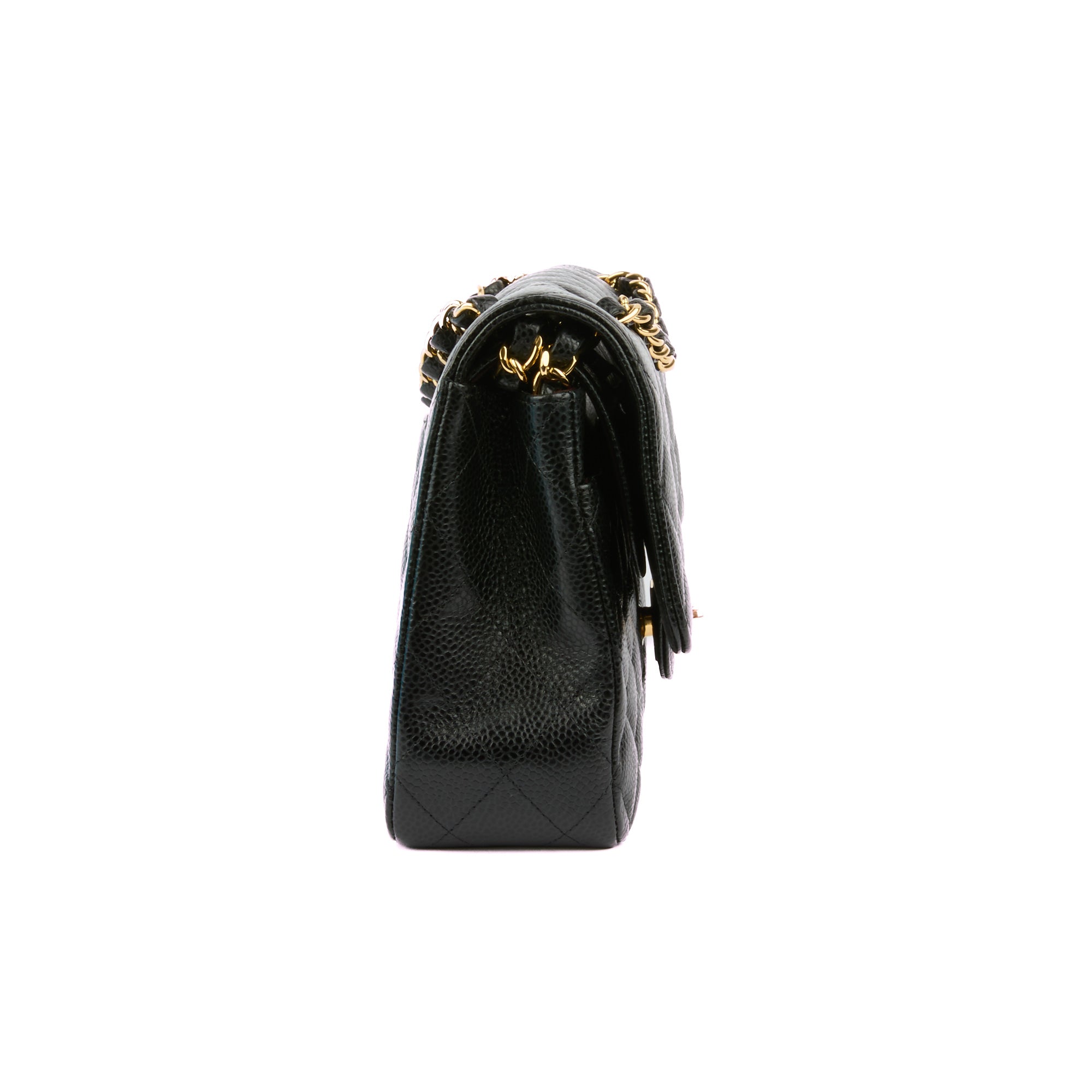 CHANEL - Sac Classique Double Flap Timeless cuir caviar noir - Handbag