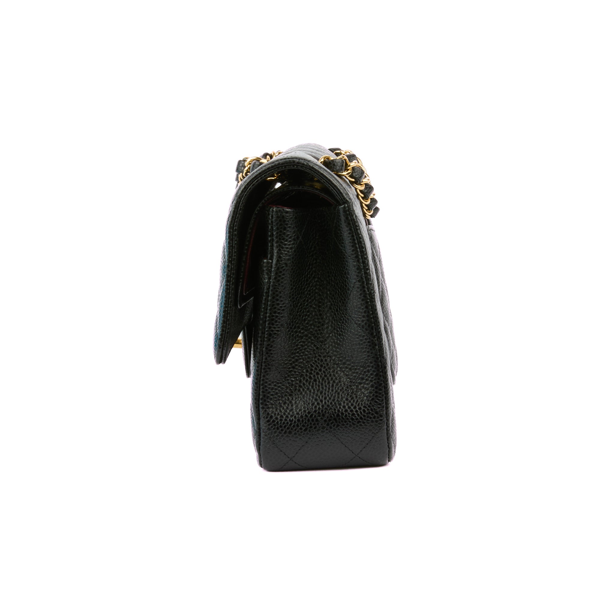 CHANEL - Sac Classique Double Flap Timeless cuir caviar noir - Handbag
