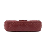 CHANEL - Sac bandoulière Mini Classique perles cuir bordeaux - Handbag