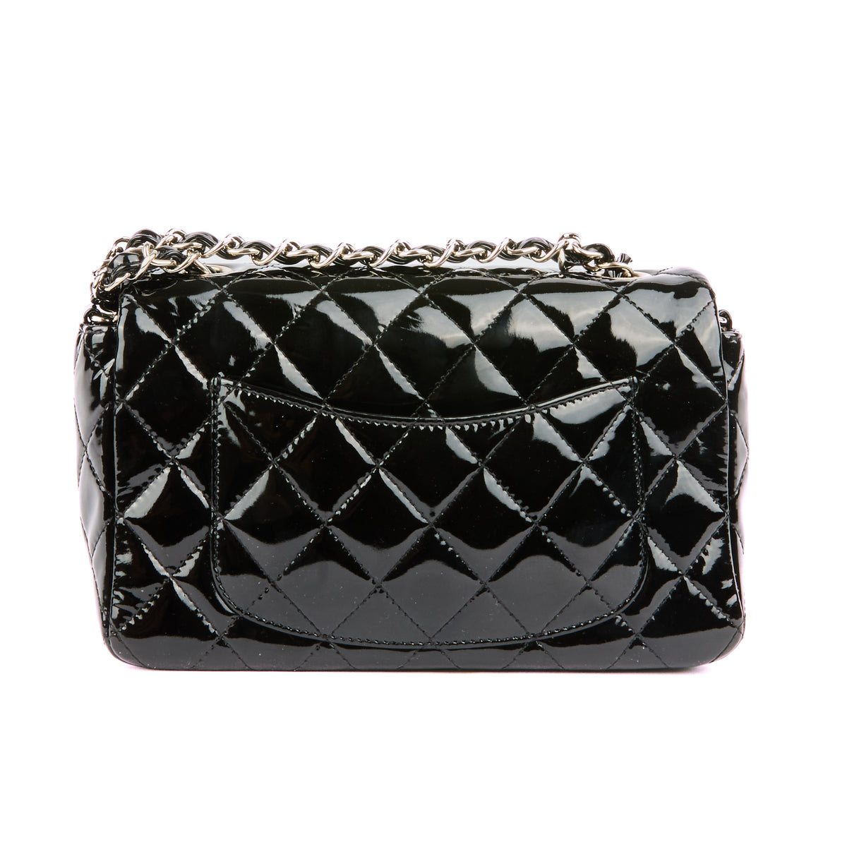 CHANEL - Sac bandoulière Mini Timeless Classique cuir vernis noir - Handbag