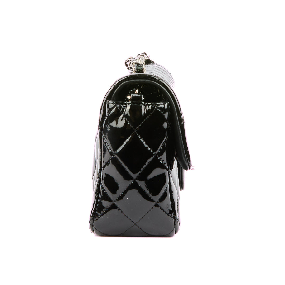 CHANEL - Sac bandoulière Mini Timeless Classique cuir vernis noir - Handbag