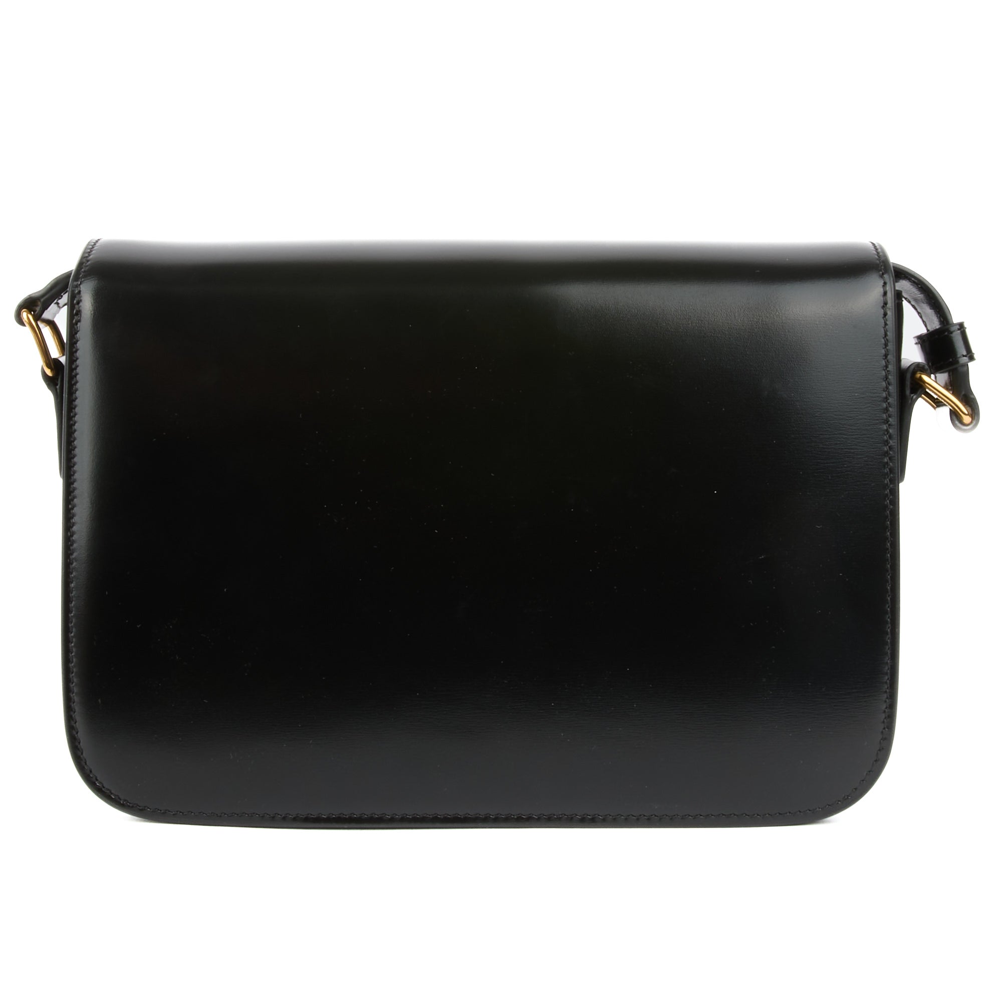 CELINE - Sac bandoulière Triomphe Classique Medium cuir noir - Handbag