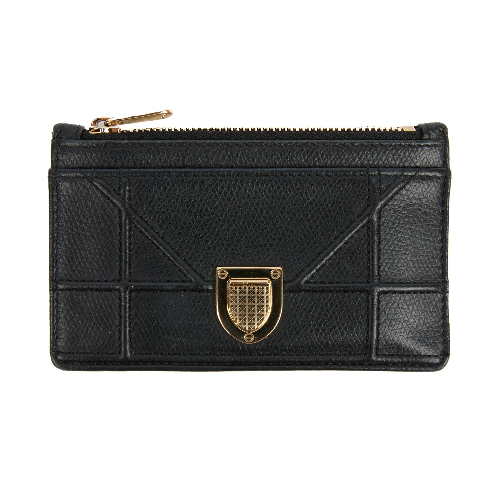 DIOR - Porte cartes Diorama cuir noir - Wallet card holder