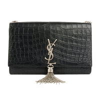 SAINT LAURENT - Sac bandoulière Kate Tassel cuir ambossé noir - Handbag