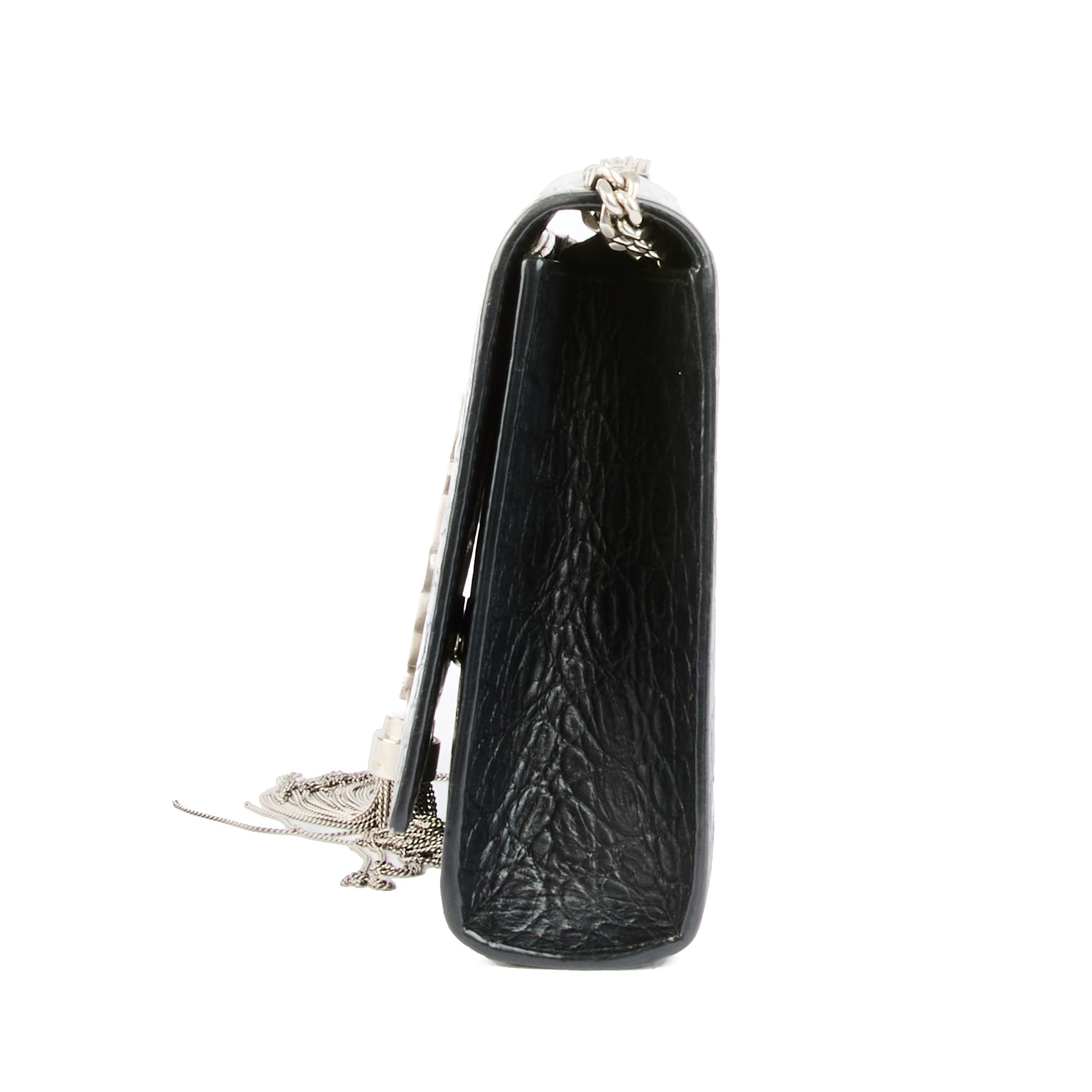 SAINT LAURENT - Sac bandoulière Kate Tassel cuir ambossé noir - Handbag
