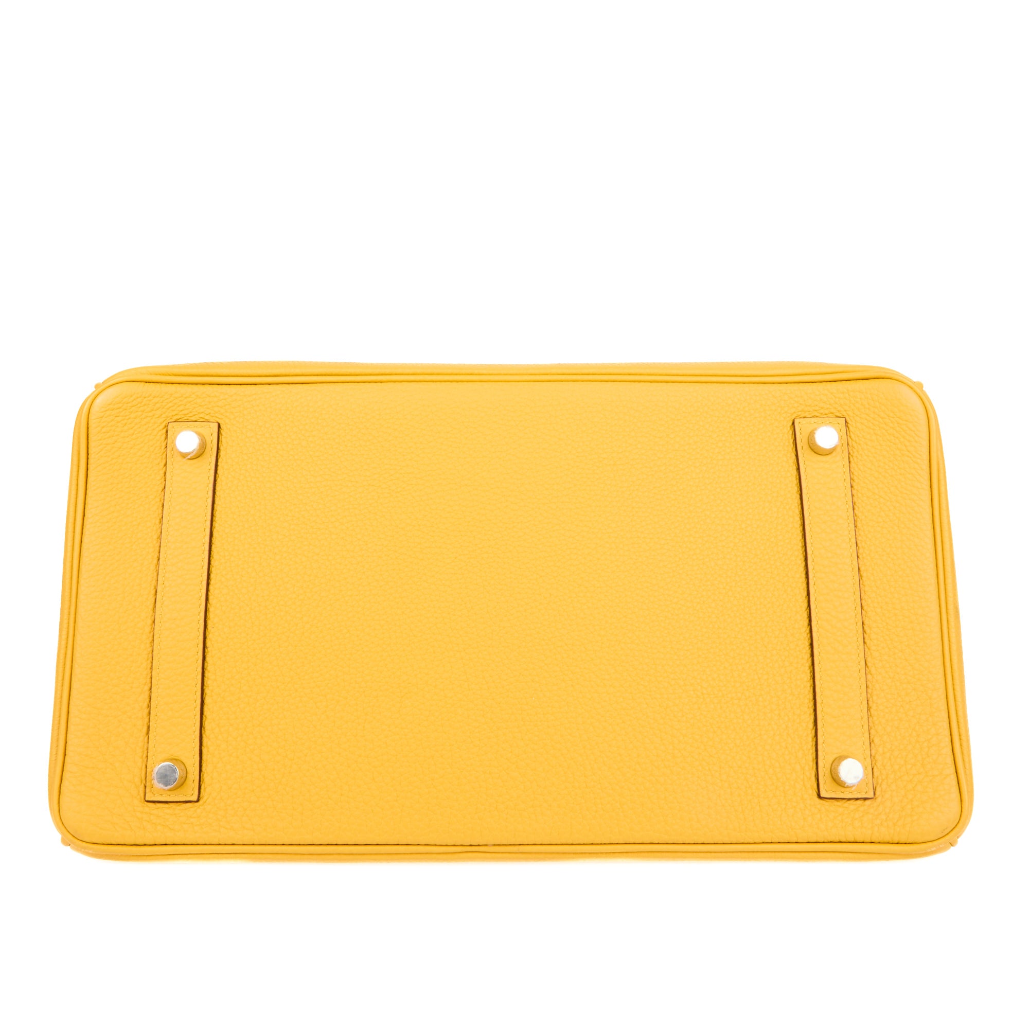 HERMES - Sac à main Birkin 35 cuir Taurillon Clémence Jaune Amber - Handbag