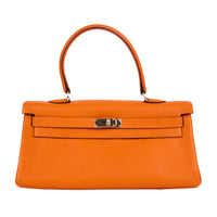 HERMES - Sac à main Kelly Shoulder 42 cuir Taurillon Clémence orange - Handbag