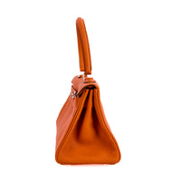 HERMES - Sac à main Kelly Shoulder 42 cuir Taurillon Clémence orange - Handbag