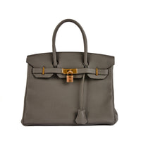 HERMES - Sac à main Birkin 30 cuir Togo Etain - Handbag