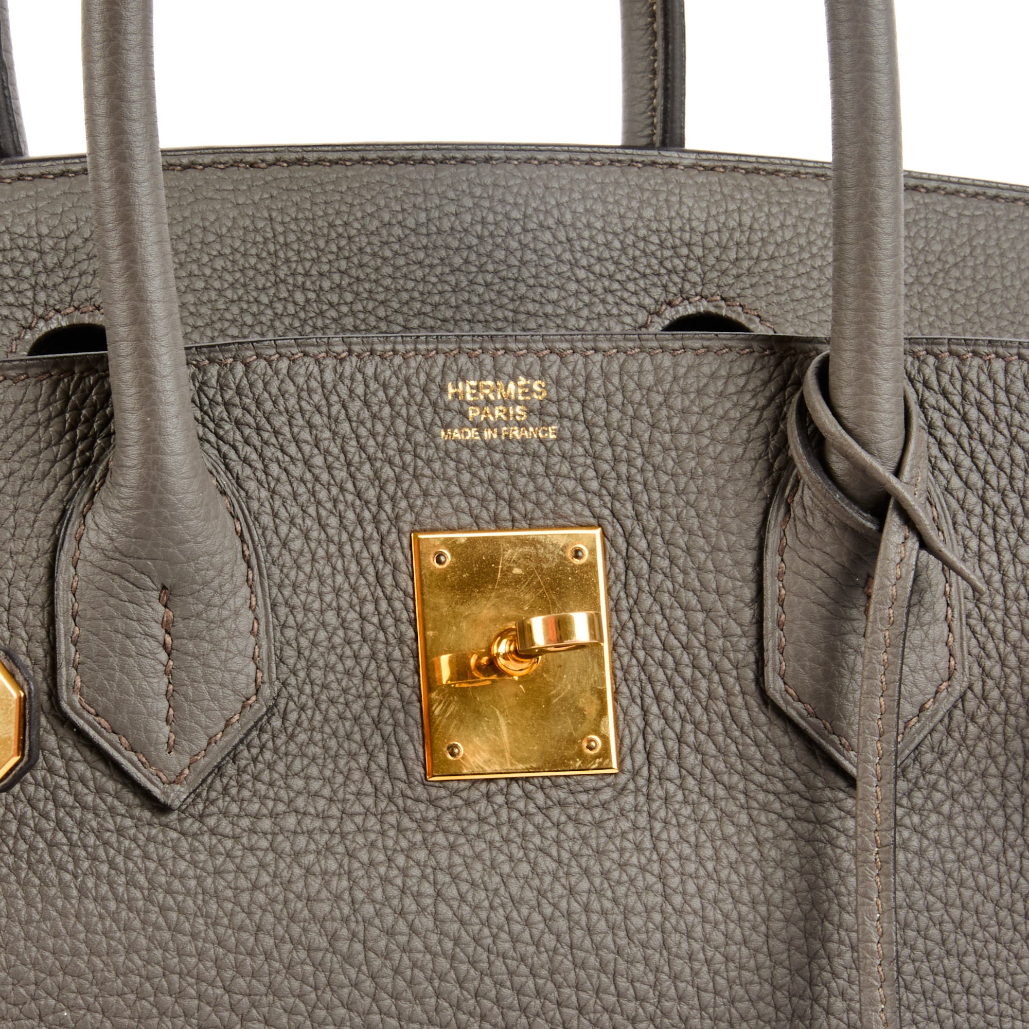 HERMES - Sac à main Birkin 30 cuir Togo Etain - Handbag
