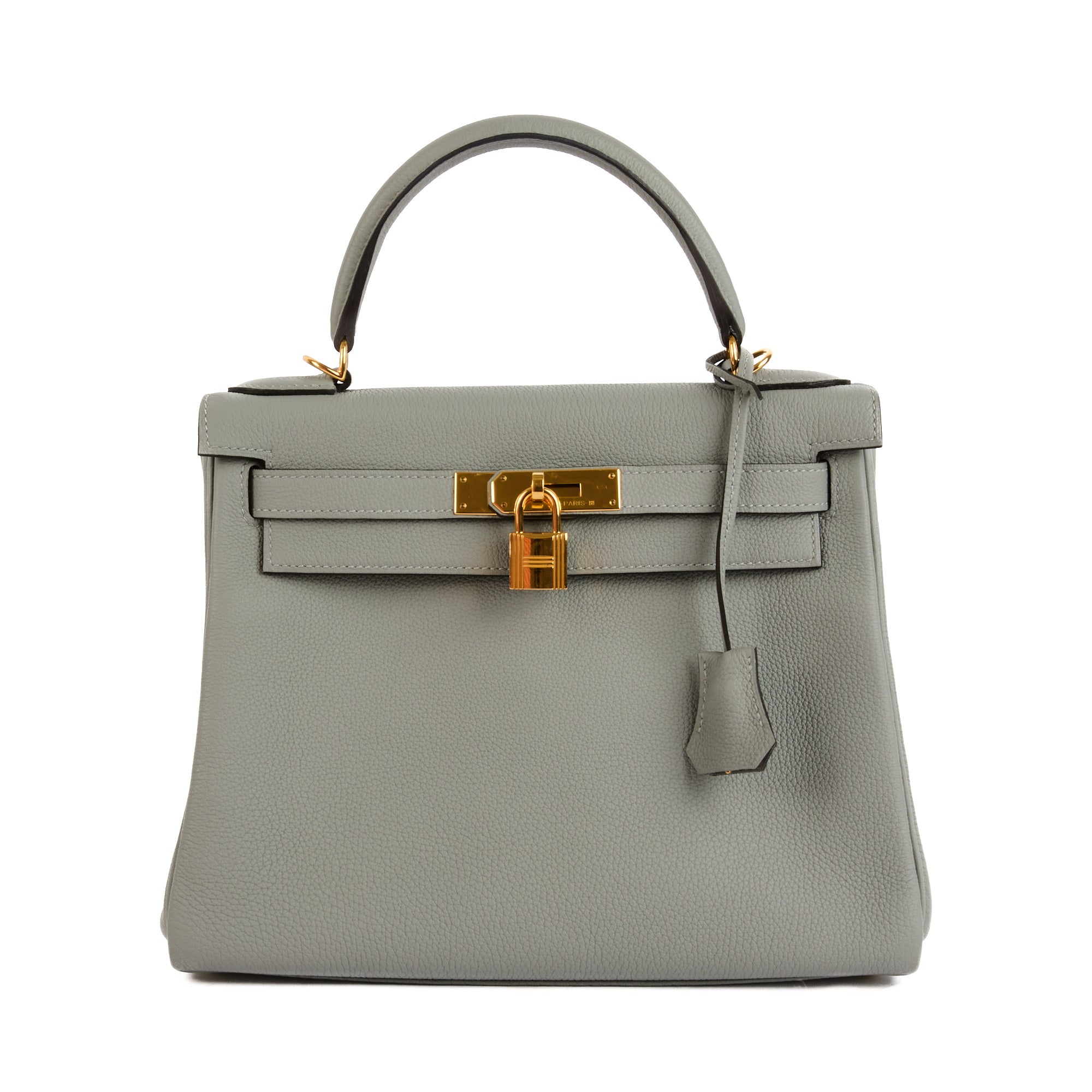 HERMES - Sac à main Kelly II 28 cuir veau Evercolor Gris Mouette - Handbag