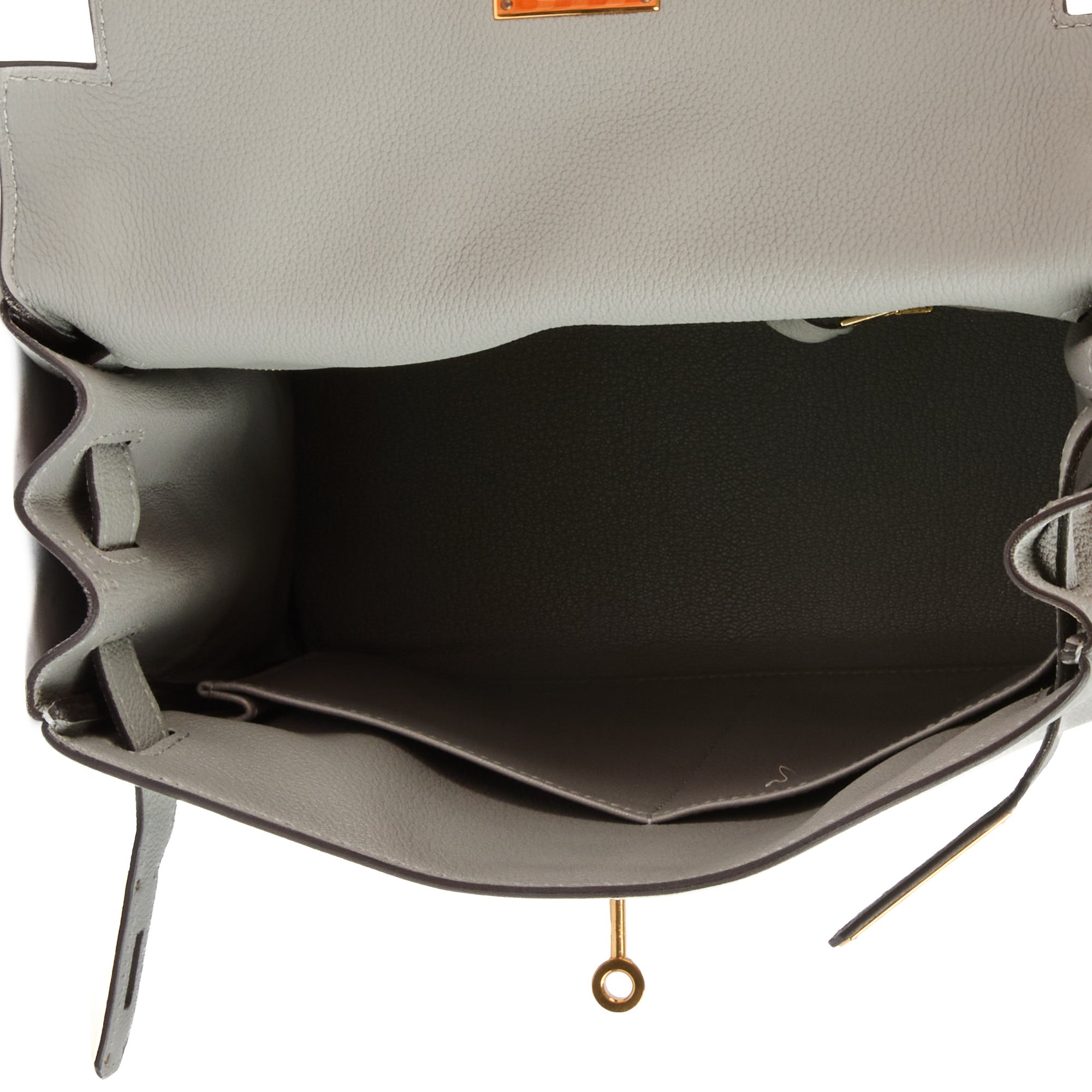 HERMES - Sac à main Kelly II 28 cuir veau Evercolor Gris Mouette - Handbag
