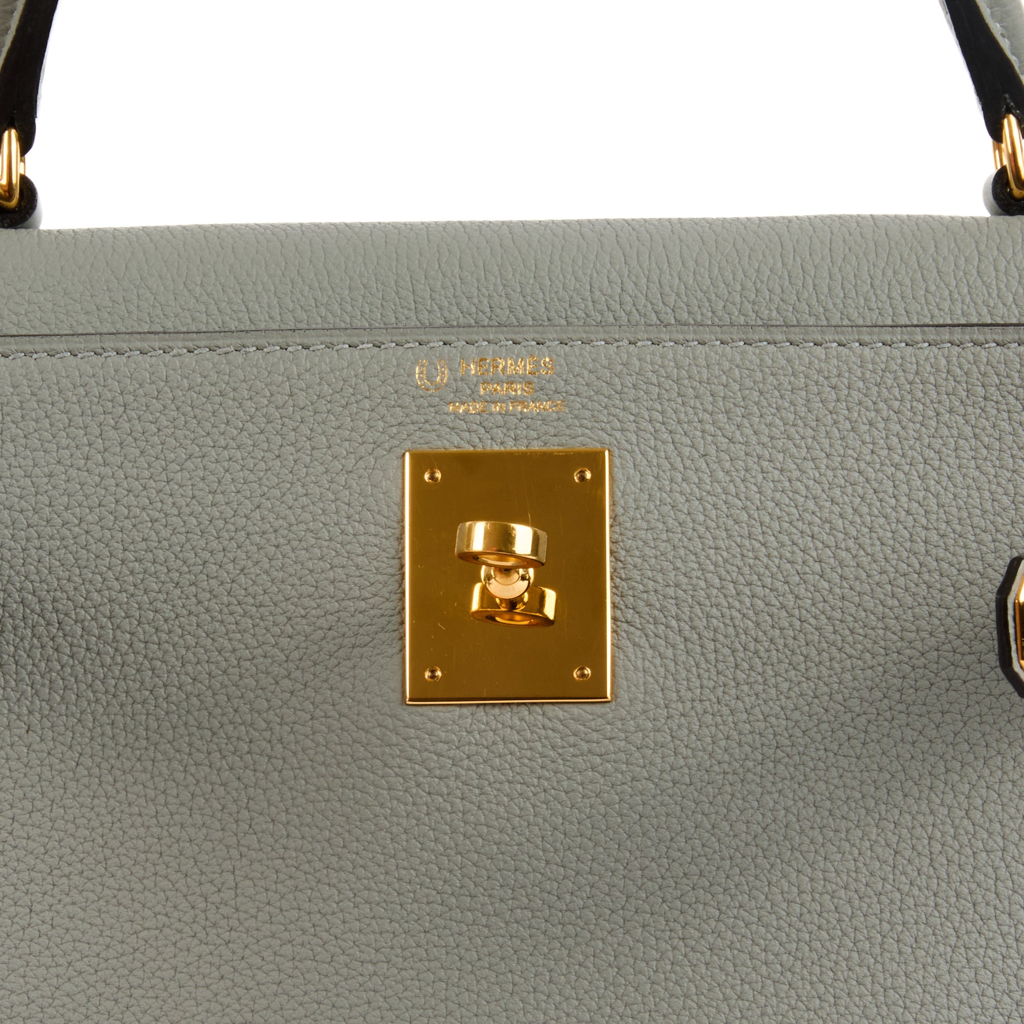 HERMES - Sac à main Kelly II 28 cuir veau Evercolor Gris Mouette - Handbag