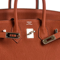 HERMES - Sac à main Birkin 25 cuir Togo Brique - Handbag