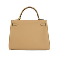 HERMES - Kelly 32 Togo Leather Handbag Poussière - Handbag