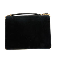 SAINT LAURENT - Sac bandoulière Sunset Small velours noir - Handbag