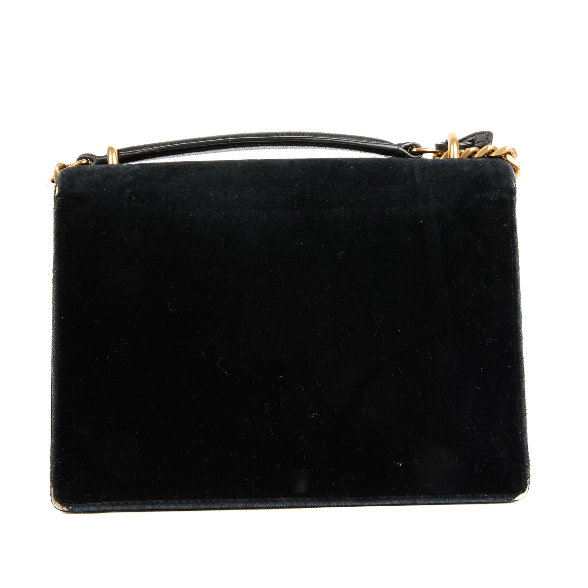 SAINT LAURENT - Sac bandoulière Sunset Small velours noir - Handbag