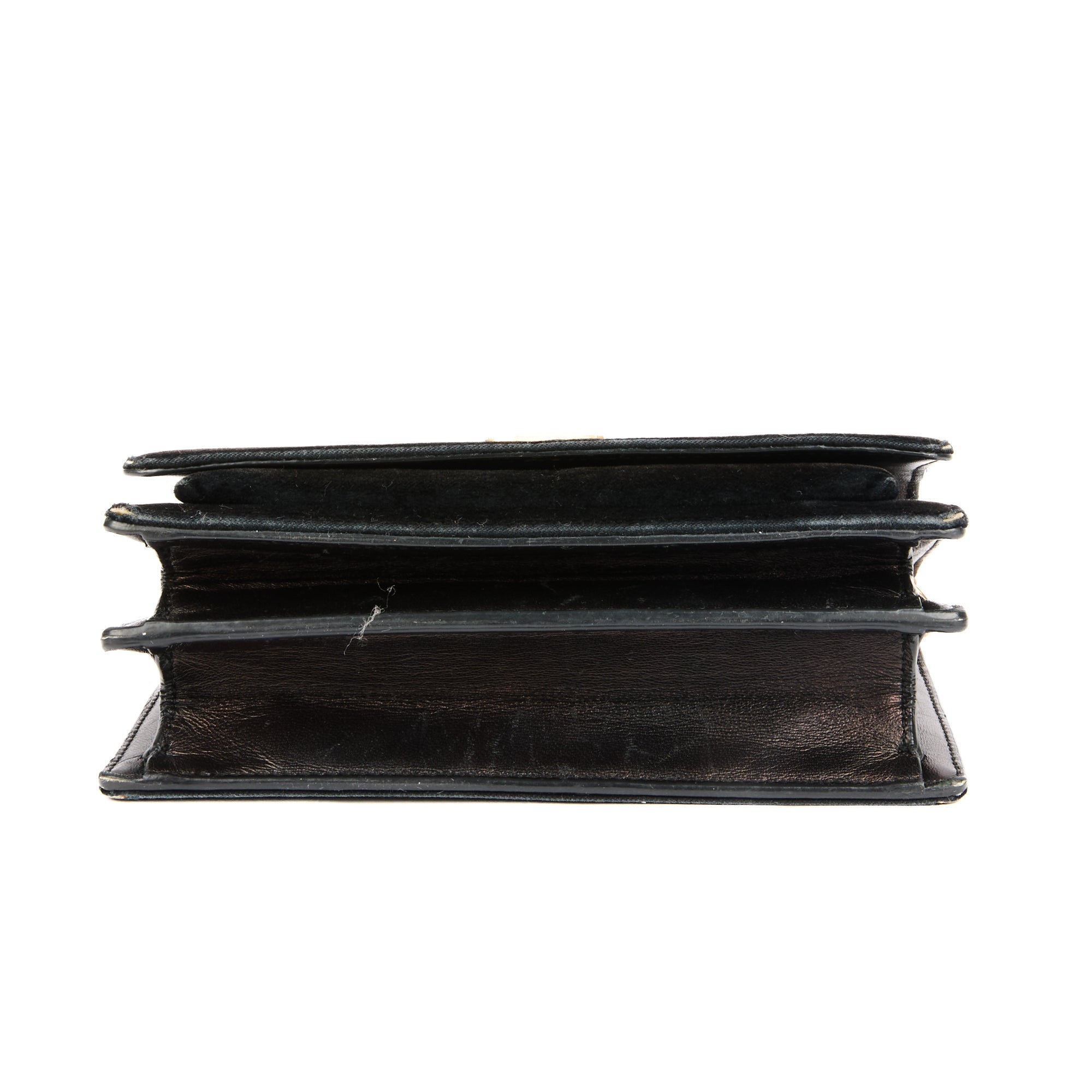 SAINT LAURENT - Sac bandoulière Sunset Small velours noir - Handbag
