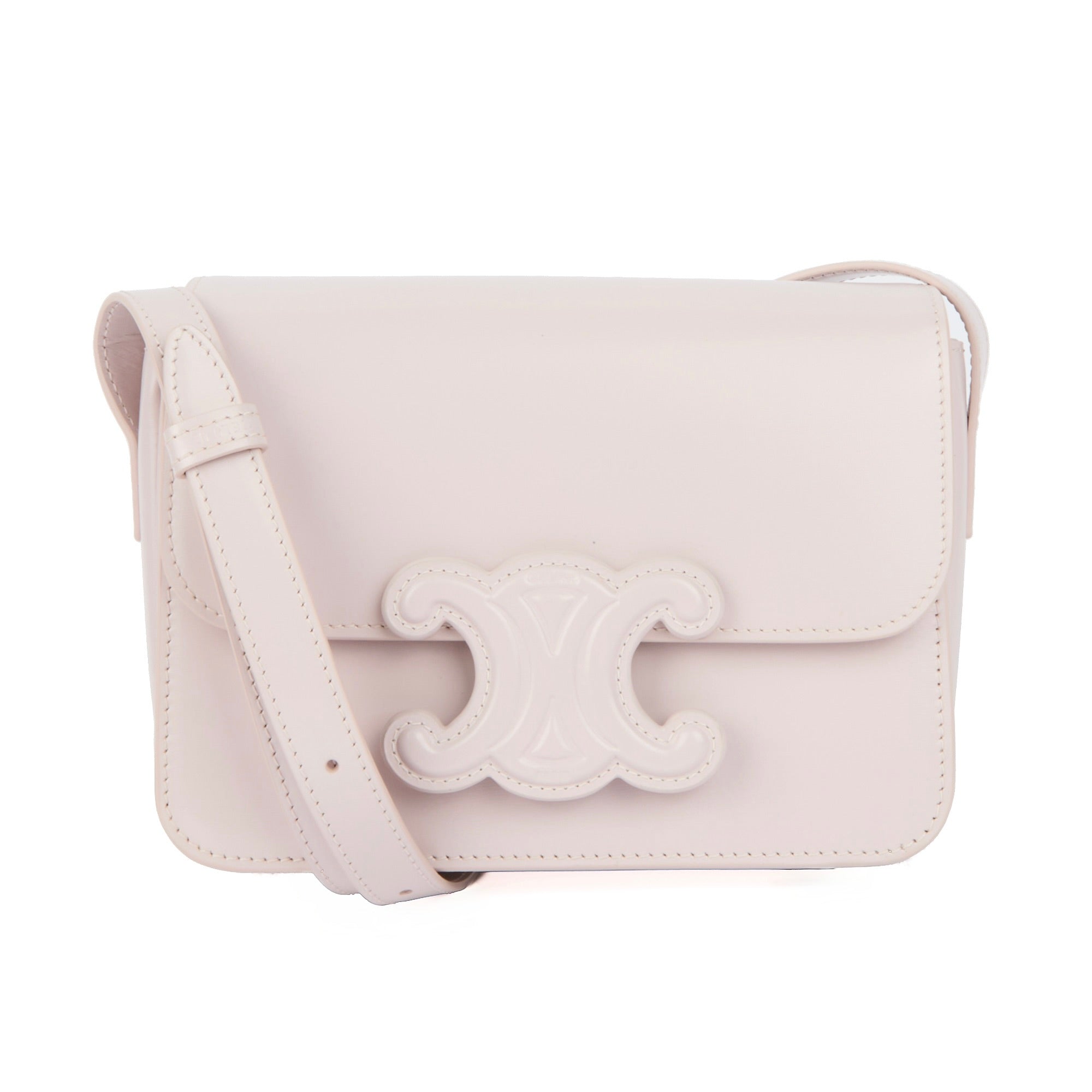 CELINE - Sac bandoulière Triomphe classique Teen cuir Rose PM - Handbag