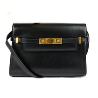 SAINT LAURENT - Sac bandoulière Manhattan Small cuir noir - Handbag
