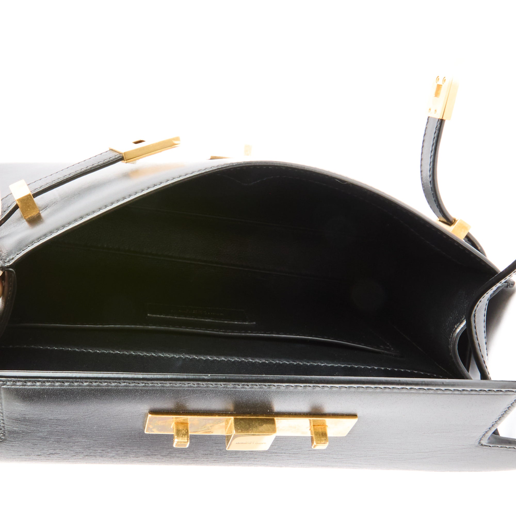 SAINT LAURENT - Sac bandoulière Manhattan Small cuir noir - Handbag