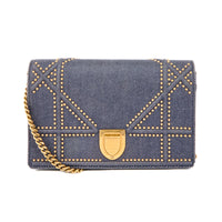 DIOR - Sac bandoulière Wallet on chain Diorama Denim Studded - Hand Bag