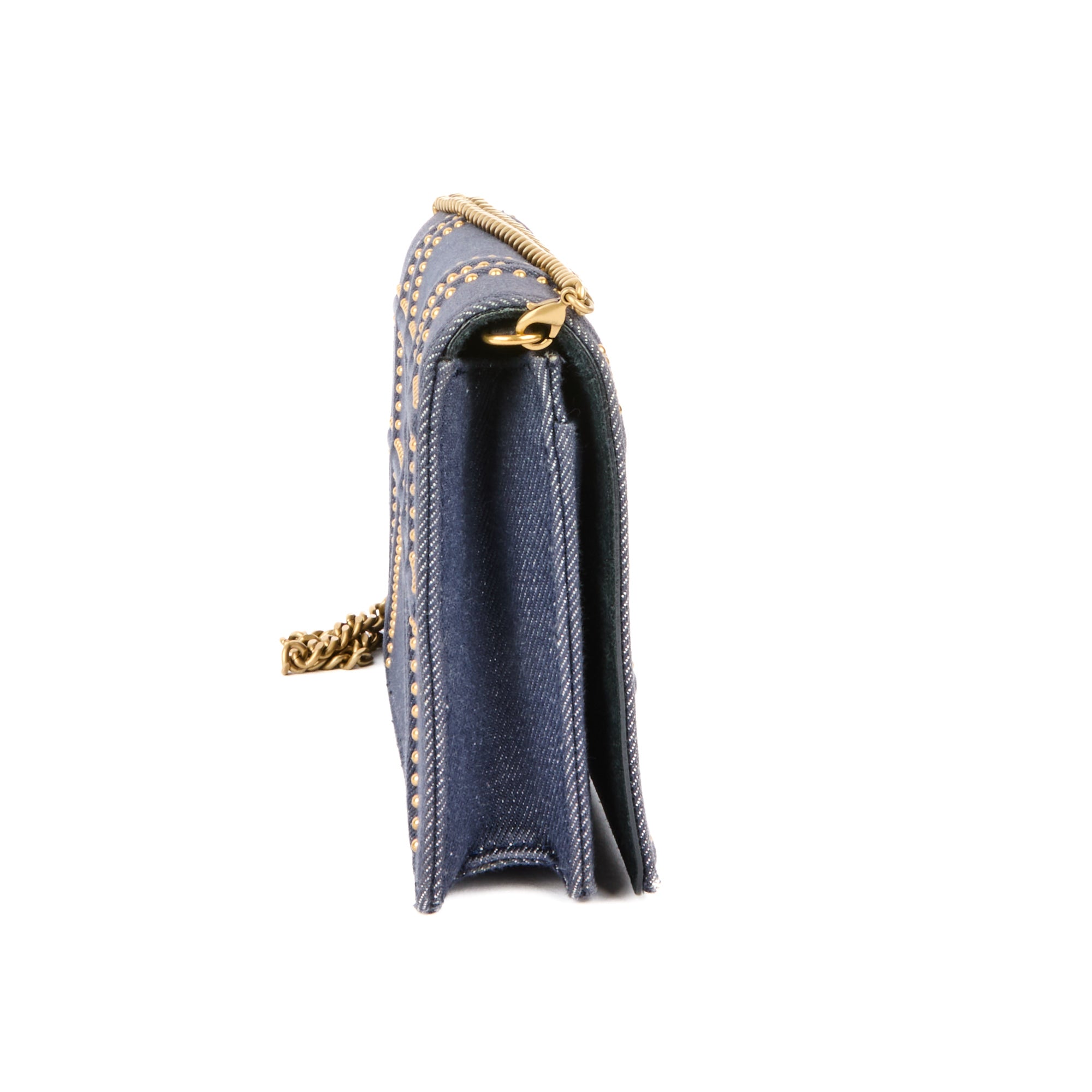 DIOR - Sac bandoulière Wallet on chain Diorama Denim Studded - Hand Bag