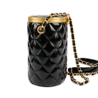 CHANEL - Sac bandoulière Crown Box cuir verni noir - Shoulder bag