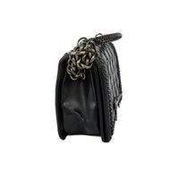 CHANEL - Sac à main Boy Handle cuir matelassé noir - Handbag