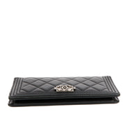 CHANEL - Portefeuille Boy cuir noir - Wallet