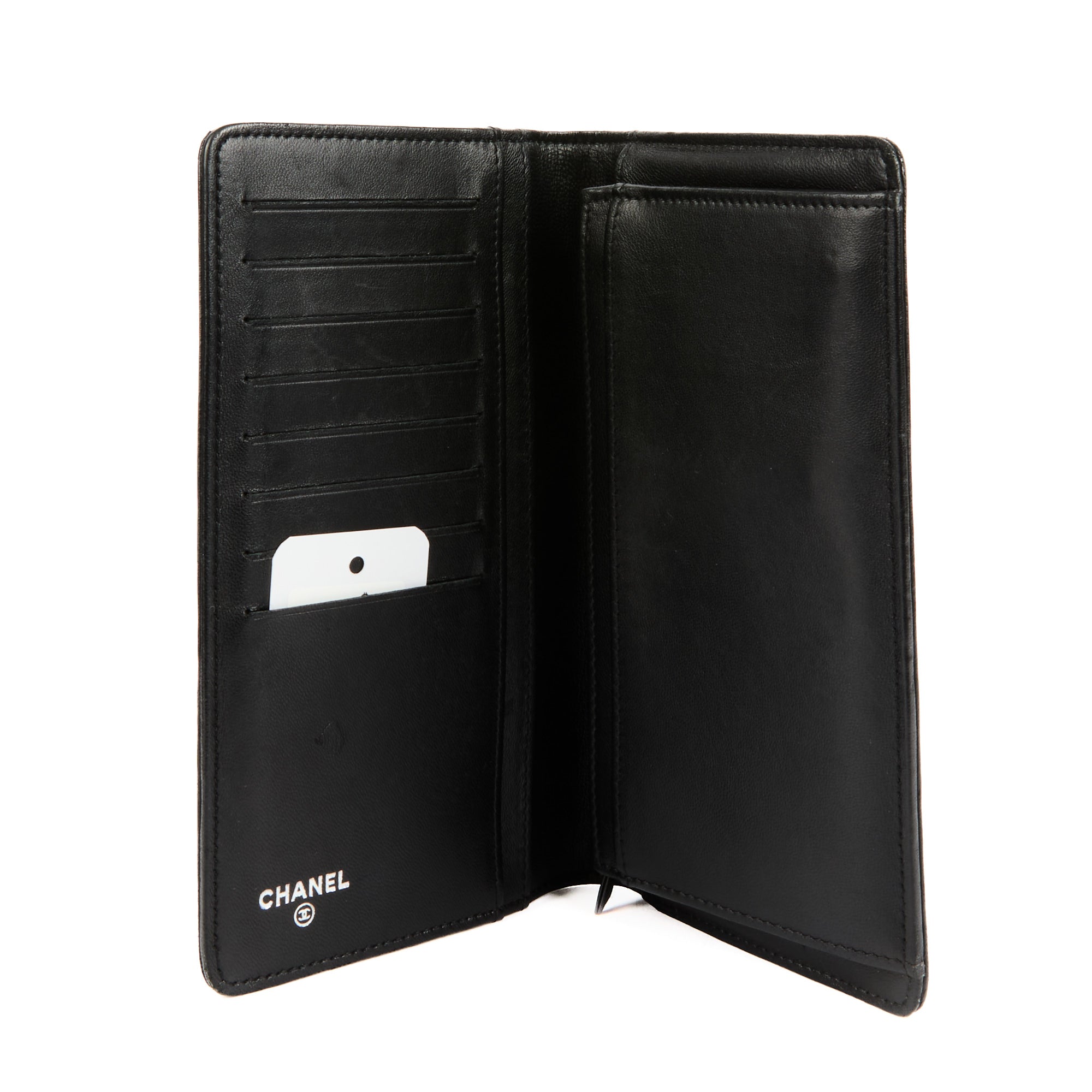 CHANEL - Portefeuille Boy cuir noir - Wallet