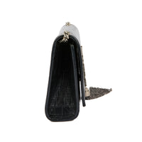 SAINT LAURENT - Sac bandoulière Mini Kate tassel cuir façon crocodile noir - Handbag