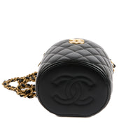 CHANEL - Sac bandoulière Vanity Handle cuir matelassé noir - Handbag